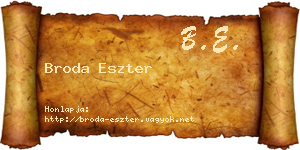 Broda Eszter névjegykártya